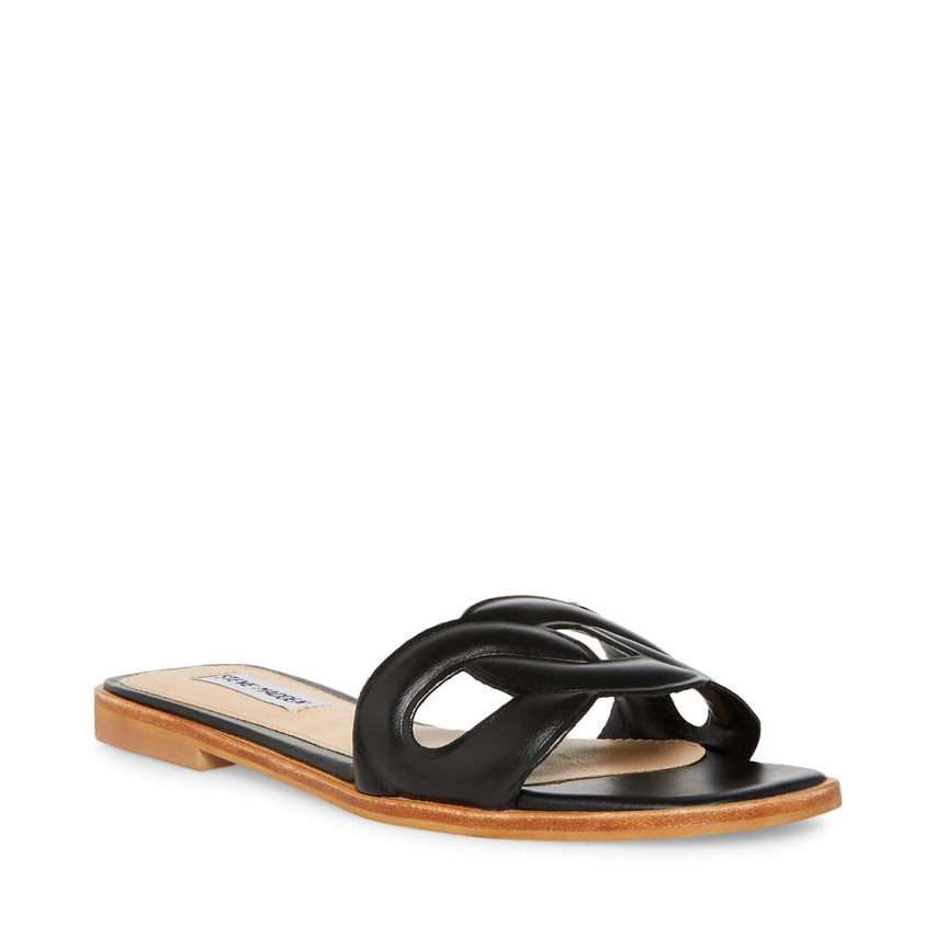 Black Steve Madden Helene Women's Slides | PH 7392HXT